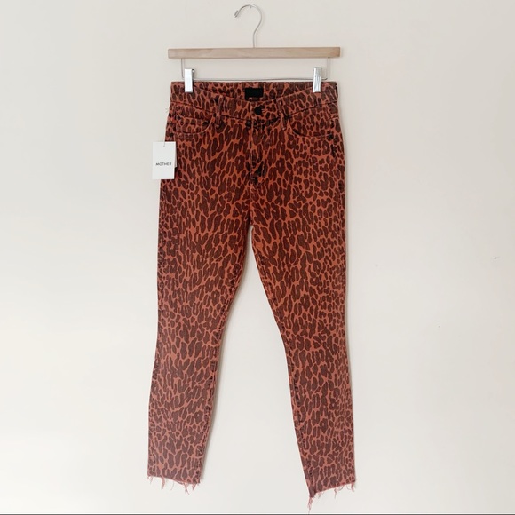 MOTHER DENIM HIGH WAISTED ANIMAL PRINT JEANS - Picture 4 of 6